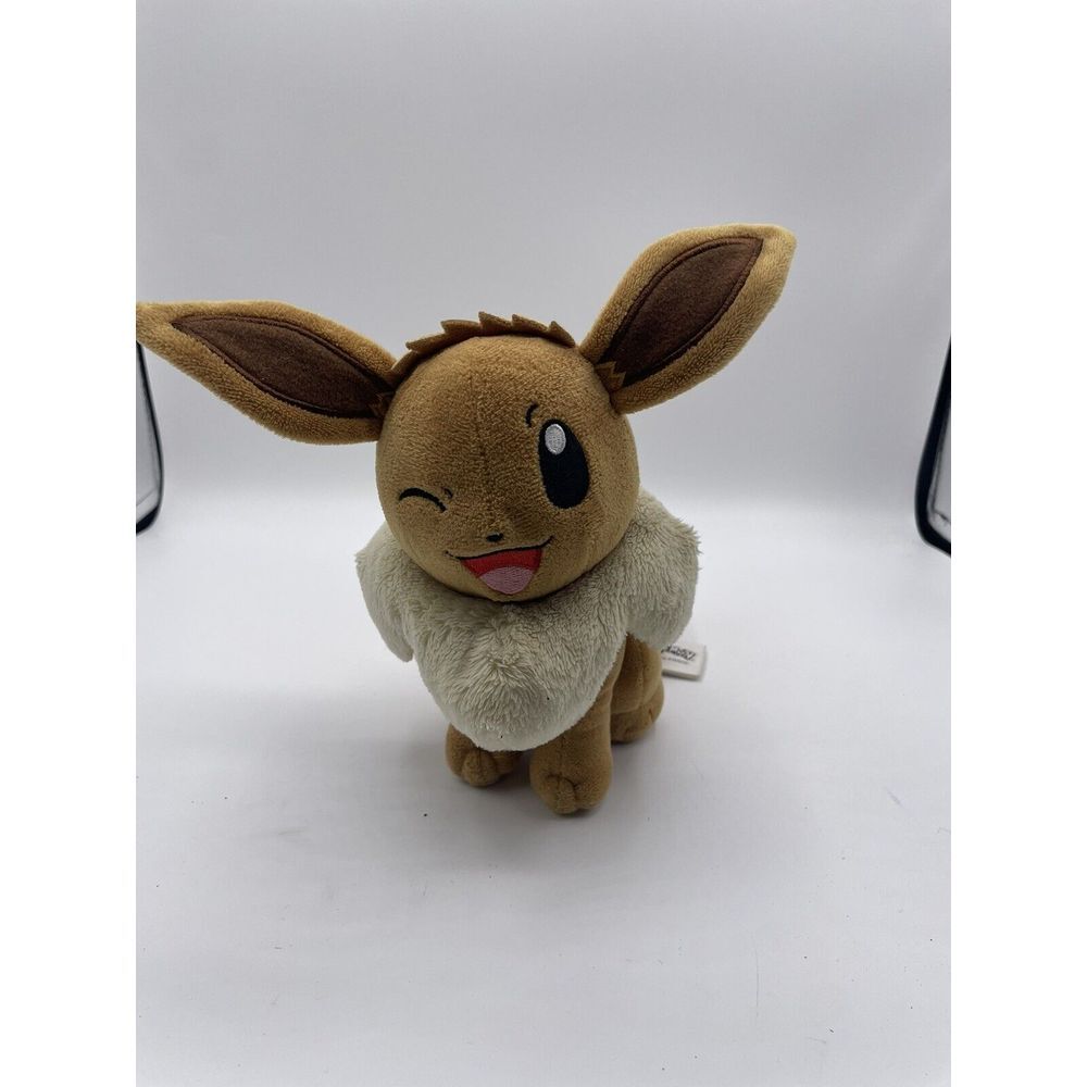 Jazwares Pokemon 8" Eevee Winking Plush Stuffed Character Toy 2022